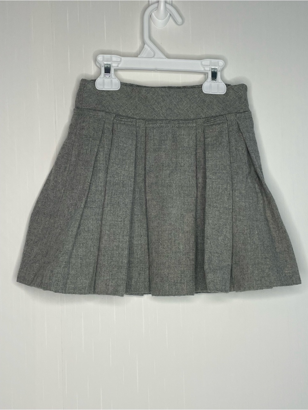 Crewcuts by J.Crew Girls Pleated Wool Blend Skirt Gray Size 4/5